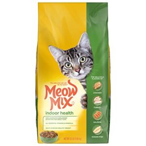 meow mix indoor health dry cat food, 6.3 pound bag