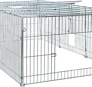 TRIXIE Enclosed Outdoor Run- 55 cu. ft., Galvanized Metal Cage, Portable Pen for Rabbit, Small Animal