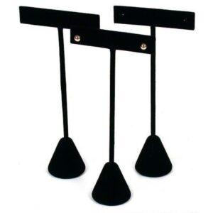 findingking 3 black velvet earring t stand showcase displays 5.75"