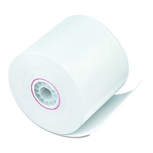 pm company 08677 paper rolls, one ply adding machine/calculator, 2 1/4" x 150 ft, white (case of 100)