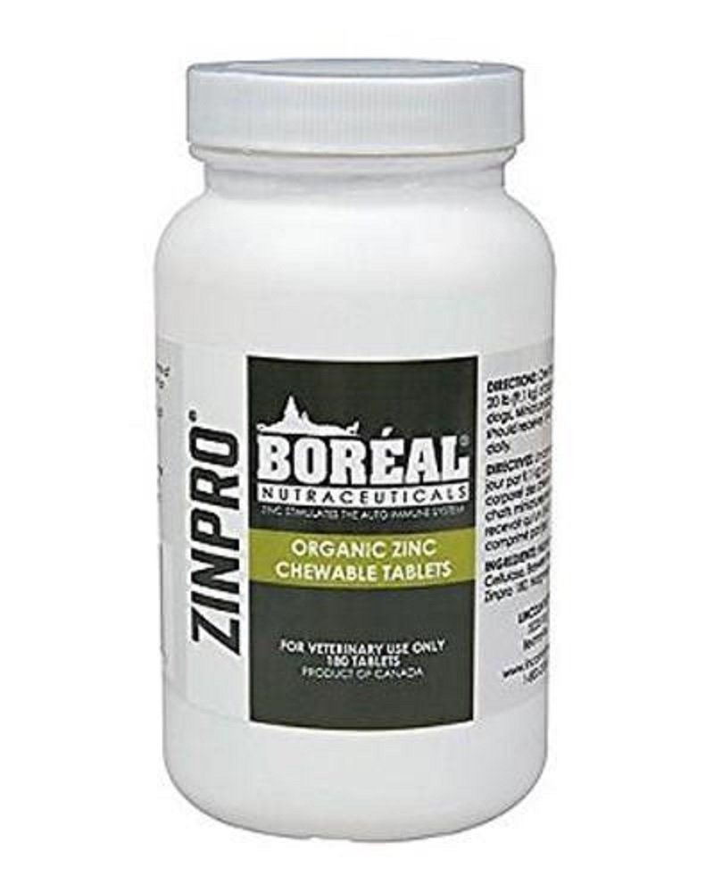 Boreal Nutraceuticals Zinpro Organic Zinc 180 Chewable Tablets for Dogs and Cats - 1 Bottle