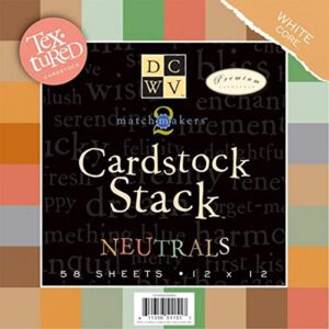 dcwv cardstock stack, match makers neutrals, 58 sheets, 12 x 12 inches