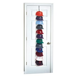 perfect curve cap rack36 system – hat rack for baseball caps | over door organizer | baseball cap organizer | hat hangers for closet | hat organizer for wall | 12 clips hold up to 36 caps | black