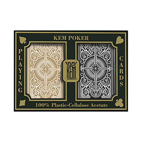 KEM Arrow Black and Gold, Bridge Size- Standard Index Playing Cards (Pack of 2), Arrow Black/Gold