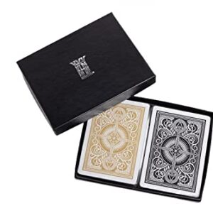 KEM Arrow Black and Gold, Bridge Size- Standard Index Playing Cards (Pack of 2), Arrow Black/Gold