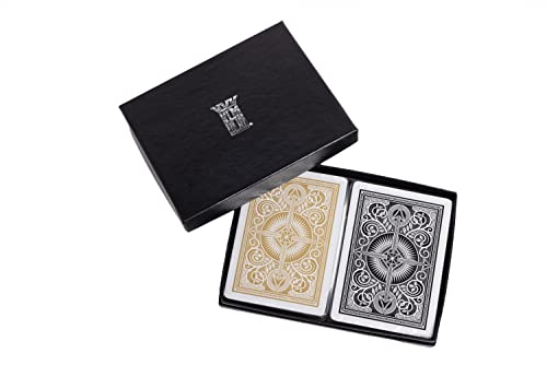 KEM Arrow Black and Gold, Bridge Size- Standard Index Playing Cards (Pack of 2), Arrow Black/Gold