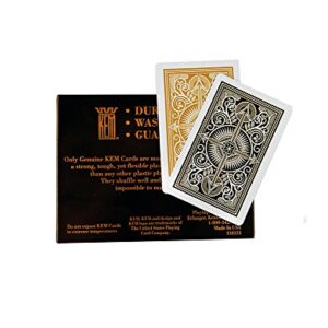 KEM Arrow Black and Gold, Bridge Size- Standard Index Playing Cards (Pack of 2), Arrow Black/Gold