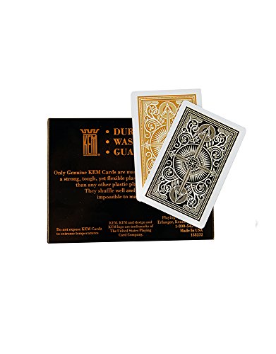 KEM Arrow Black and Gold, Bridge Size- Standard Index Playing Cards (Pack of 2), Arrow Black/Gold