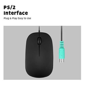Perixx Perimice-201 Wired PS2 Optical 3 Button Mouse with 800 DPI and Illuminated Wheel, Black