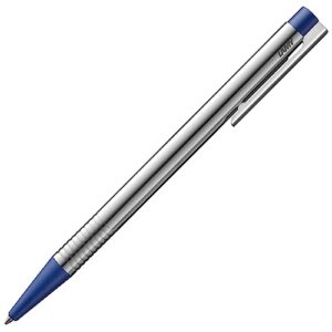 lamy l205bl ballpoint pen, oil-based, logo, stainless steel, blue