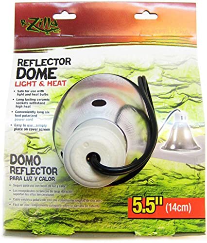 Zilla Light & Heat Reflector Dome Fixture with Ceramic Socket (Silver, 8.5 Inch)