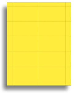 colored business cards - 25 sheets / 250 business cards - inkjet & laser - 10 per sheet (bright yellow)