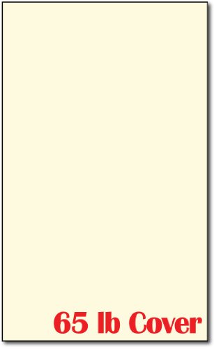 250 Sheets Cream Colored Legal Size Cardstock (8.5 X 14 Inches) - 65lb Cover