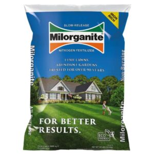 Milorganite All-Purpose Eco-Friendly Slow-Release Salt-Free Nitrogen 6-4-0 Fertilizer Plant Food, Covers 2,500 Sq. Ft, for Flowers, Gardens, and Lawns, 32 Pound Bag