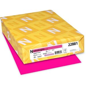 astrobrights color cardstock, 65 lb cover weight, 8.5 x 11, fireball fuchsia, 250/pack