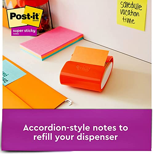 Post-it Super Sticky Pop-upNotes, 3x3 in, 6 Pads, 2x the Sticking Power, Energy Boost Collection, Bright Colors (Orange, Pink, Blue, Green),Recyclable (R330-6SSUC)