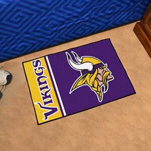 FANMATS 8248 Minnesota Vikings Starter Mat Accent Rug - 19in. x 30in. | Sports Fan Home Decor Rug and Tailgating Mat Uniform Design