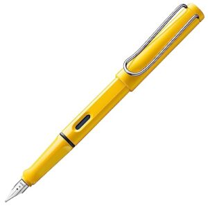 lamy safari fountain pen, yellow fine nib (l18f)