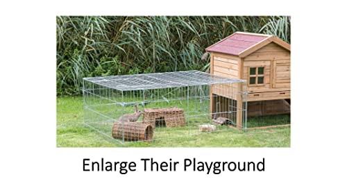 TRIXIE Enclosed Outdoor Run- 34 cu. ft., Galvanized Metal Cage, Portable Pen for Rabbits or Guinea Pigs