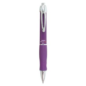 Zebra GR8 Gel Pen, Retractable, Medium 0.7 mm, Violet Ink, Violet/Silver Barrel, 12/Pack