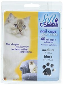 soft claws feline nail caps - black - medium