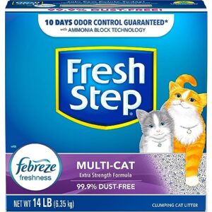 fresh step clumping cat litter, multi-cat odor control, 14 lbs