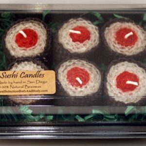 Sushi Natural Beeswax Candles Boxed Set of 6 - red