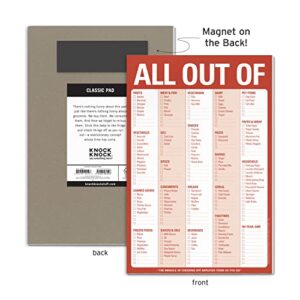 Knock Knock All Out of Pad Grocery List Note Pad, 6 x 9-inches (Red)