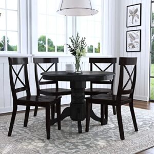 classic black 5 piece 42" round dining set by home styles