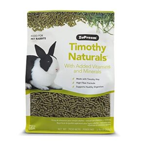 zupreem timothy naturals pet food for rabbits, 5 lb - made in usa, added vitamins & minerals, timothy hay