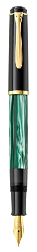 Pelikan Souverän M200 Fountain Pen, Medium Nib, Green Marble, 1 Each (994103)