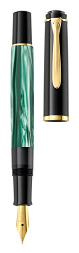 Pelikan Souverän M200 Fountain Pen, Medium Nib, Green Marble, 1 Each (994103)