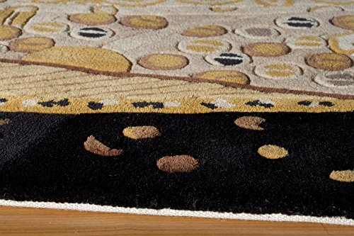 Momeni Rugs New Wave Collection, 100% Wool Hand Carved & Tufted Contemporary Area Rug, 3'6" x 5'6", Black