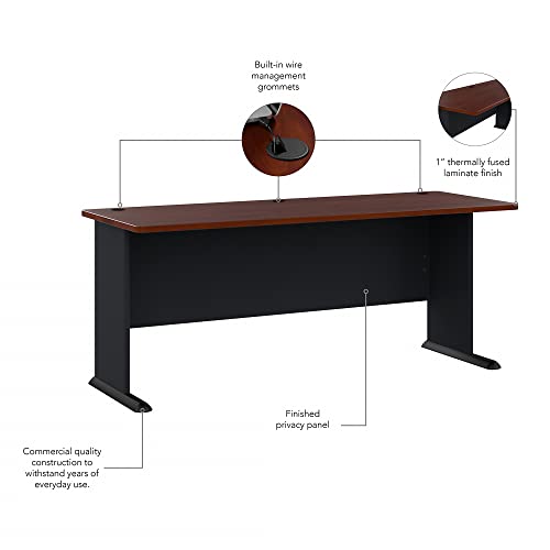 Bush Business Furniture Series A 72W Desk in Hansen Cherry and Galaxy