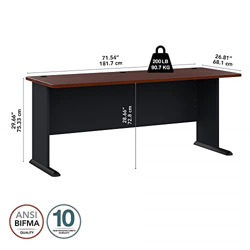 Bush Business Furniture Series A 72W Desk in Hansen Cherry and Galaxy