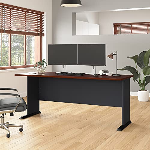 Bush Business Furniture Series A 72W Desk in Hansen Cherry and Galaxy