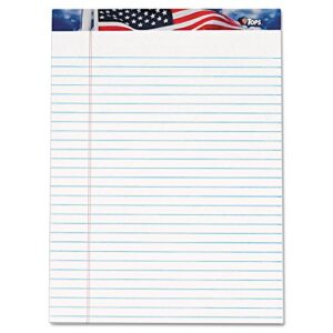 tops 75111 american pride writing pad, legal/wide, 8 1/2 x 11 3/4, white, 50 sheets (pack of 12)