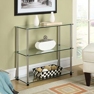 Convenience Concepts Designs2Go Classic Glass 3 Shelf Bookshelf, Glass