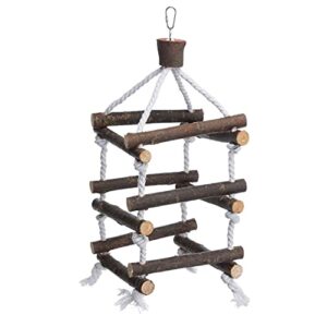 trixie natural living wooden bird tower with ropes for pet parakeets and cockatiels
