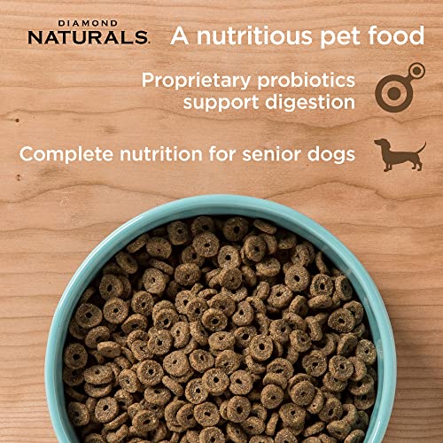 Diamond Naturals Senior Real Meat Recipe Natural Dry Dog Food With Real Cage Free Chicken, 35Lb