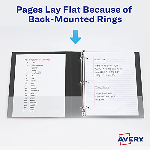 Avery Durable View 3 Ring Binder, 1-1/2 Inch Slant Rings, 1 Black Binder (17021)