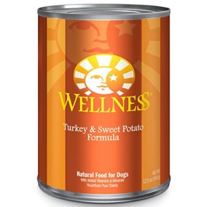 wellness complete health natural wet canned dog food turkey & sweet potato, 12.5-ounce can (pack of 12)