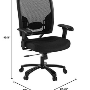 Space Seating 75 Series Air Grid Big and Tall Deluxe Ergonomic Office Chair with Thick Padded Seat and 400 lb. Limit, Black