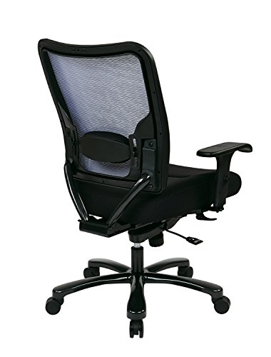 Space Seating 75 Series Air Grid Big and Tall Deluxe Ergonomic Office Chair with Thick Padded Seat and 400 lb. Limit, Black