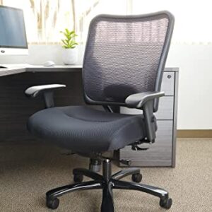 Space Seating 75 Series Air Grid Big and Tall Deluxe Ergonomic Office Chair with Thick Padded Seat and 400 lb. Limit, Black