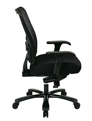 Space Seating 75 Series Air Grid Big and Tall Deluxe Ergonomic Office Chair with Thick Padded Seat and 400 lb. Limit, Black