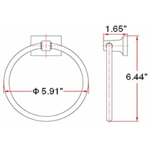 Design House 539239 Millbridge Classic Towel Ring, Oil Rubbed Bronze