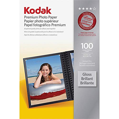 Kodak photo paper 4 x 6 glossy, 100 count 66 lb - 240 g/m (41175 - 9891181)