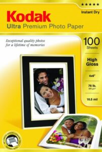 kodak ultra premium photo paper, 4 x 6 inches, high gloss, 100 sheets (1833987)