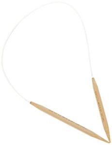 clover 8 takumi circular 16" size bamboo knitting needle, brown, clear